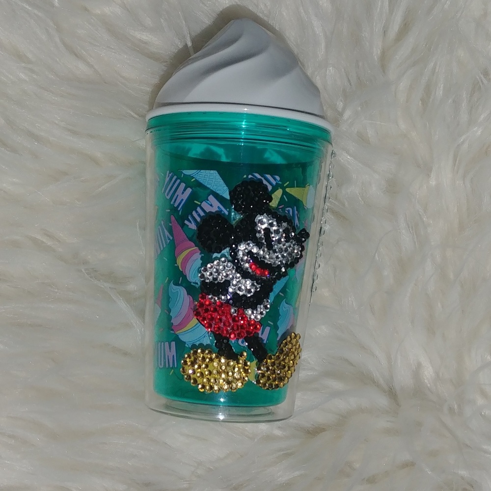 Never Used Custom Rhinestoned Mickey Cup